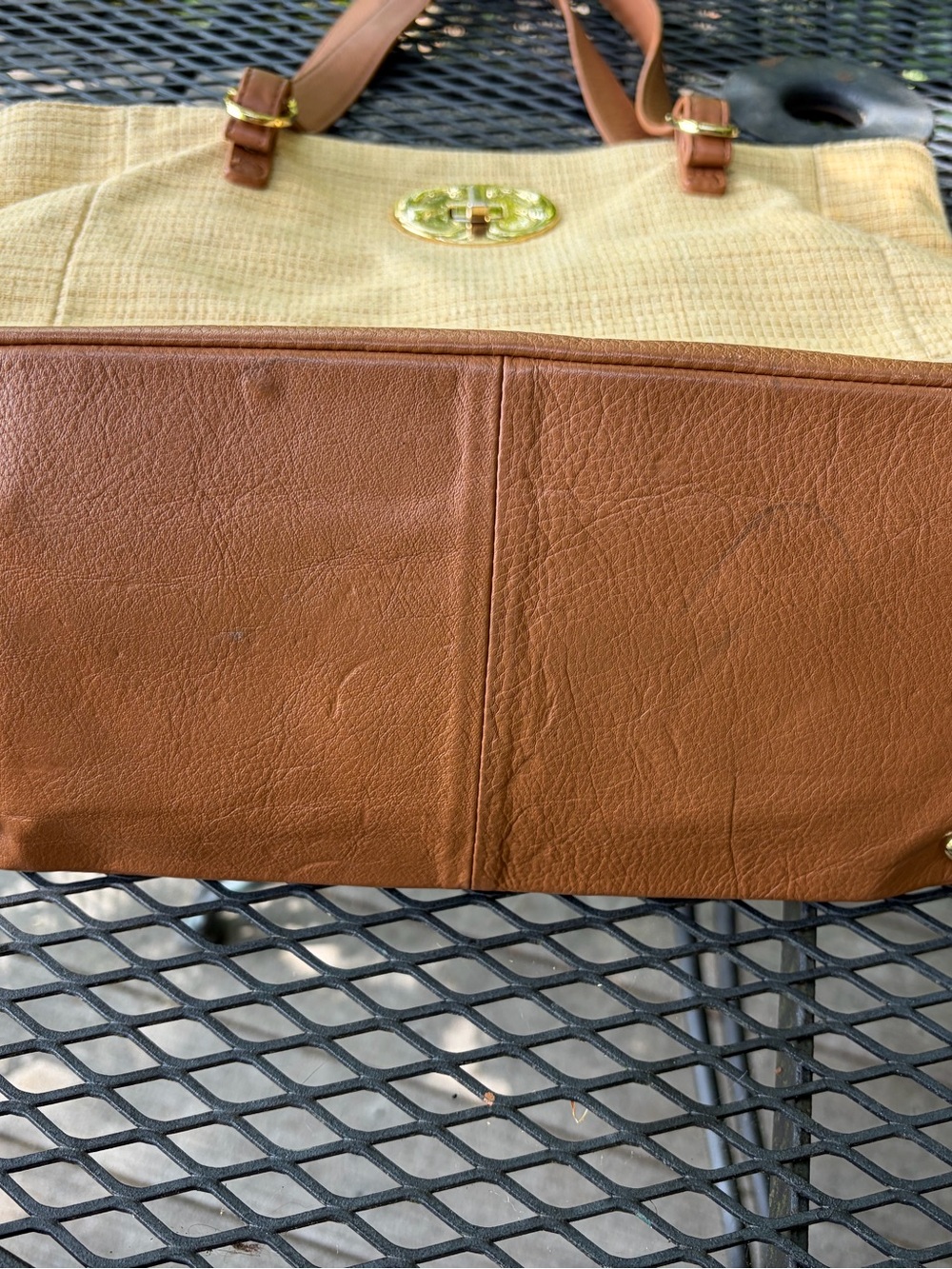 EMMA FOX Straw and Leather Tote - Picture 6 of 7